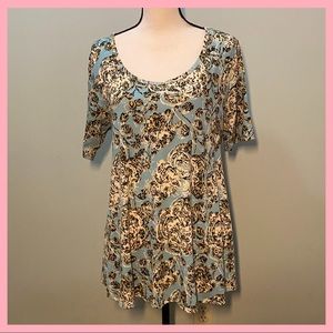 LulaRoe Mint Green Flowered Tunic